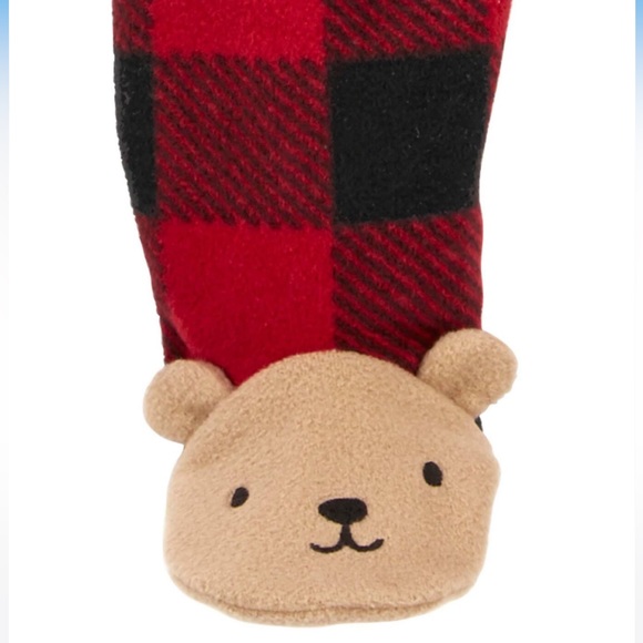 NWT Carter’s Baby Holiday Bear Zip-Up Fleece Sleep and Play Pajamas - Picture 2 of 16
